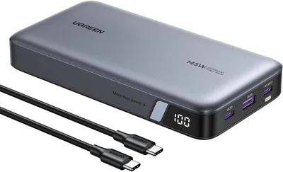 UGREEN Nexode 145W Batterie externe 25000mAh Chargeur portable USB C Quick Charge PD3.1 140W 3 Ports LED
