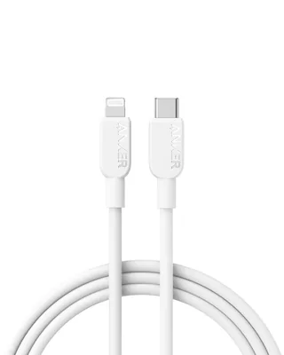 كابل شاحن أنكر USB C إلى Lightning، 6 أقدام (أبيض)، معتمد من Apple MFi، شحن سريع لـ iPhone 14 Plus