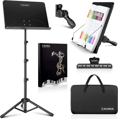 Support de musique réglable CAHAYA 80-170cm avec étui de transport imperméable