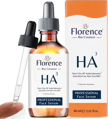 Suero facial Bio de 60 ml con Ácido Hialurónico Triple Puro, Antiarrugas, Anticirculos Oscuros, Suero Vitamina C para el envejecimiento