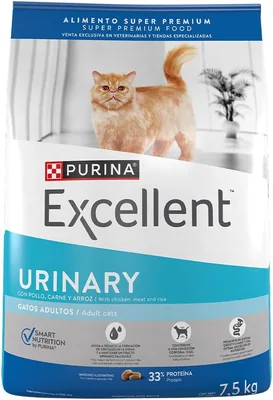 Purina Excellent Gato Adulto Todos los Tamaños Urinario Sabor Pollo y Arroz 7.5Kg - 24% Descuento
