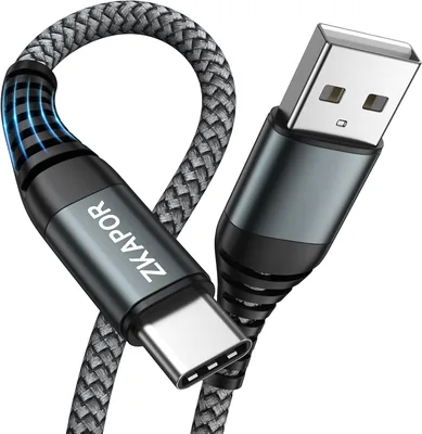 ZKAPOR Extra Long USB C Cable 3M, Szybki kabel ładowania USB C 3A z nylonem Type C, kompatybilny z iPhone 15/15 Pro - Najlepsza oferta