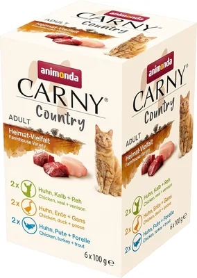 Animonda Carny Adult Karma dla Kotów, Kurczak/Kaczka/Gęś/Indyk Pstrąg/Cielęcina/Sarna, 6x100 g - Najlepsza Cena