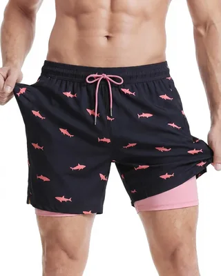 maamgic Mens Swim Trunks Compression Liner 2 in 1 Bathing Suits Best Deal