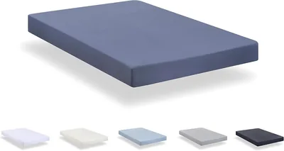 ToutCamas - Draps ajustés en microfibre douce et brossée, gris bleu, 120 x 190/200 cm - Meilleure Offre
