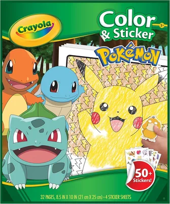Crayola Pokémon Kleurboek met Stickers - 32 Leuke Pagina's + 4 Stickervellen - Creatieve Activiteit voor Kinderen vanaf 3 jaar | Beste Deal