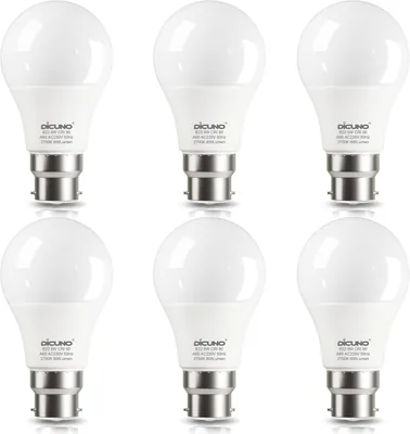 DiCUNO LED Bayonet B22 Bulb 9W 806LM Warm White