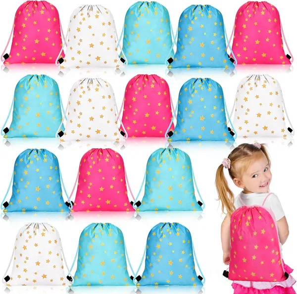 16 Pcs Oxford Fabric Goodie Bags for Kids Birthday Party Tr