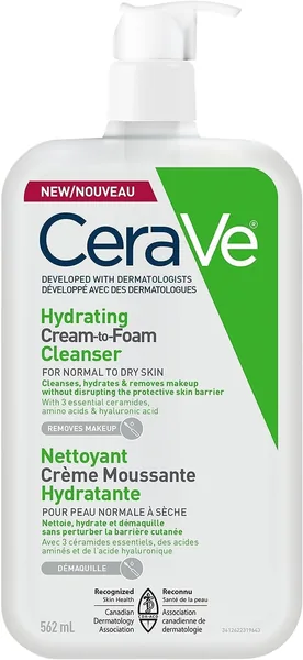 CeraVe Hydrating Cream-to-Foam Face Cleanser