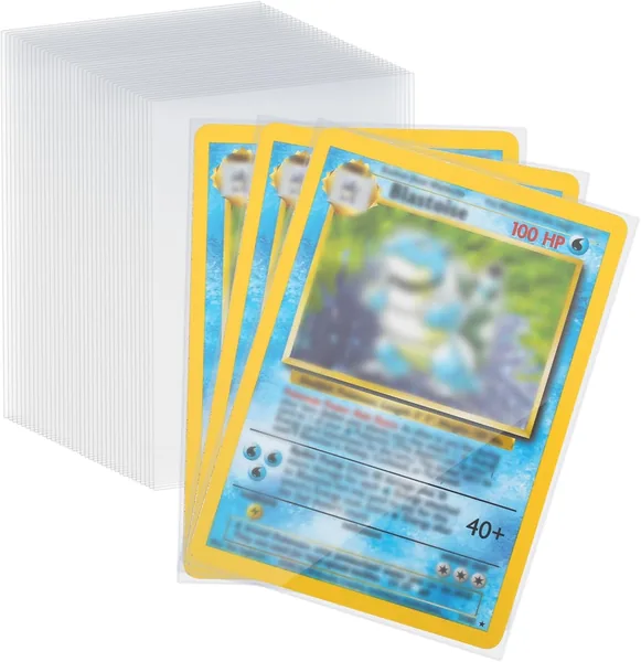 Card Sleeves, 100 Card Sleeves 66 x 92 mm 0.1 mm Transparent Soft Sleeves for Trading Cards Pokemon