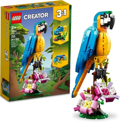 LEGO® Creator Loro Exótico; Animales de la Selva para Actividades en Familia con un Divertido Loro 3 en 1 articulado