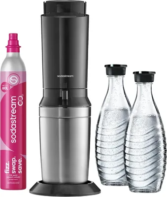 SodaStream Crystal 3.0 Wassersprudler mit Zubehör, Silber/Schwarz/Titan, Best Deal
