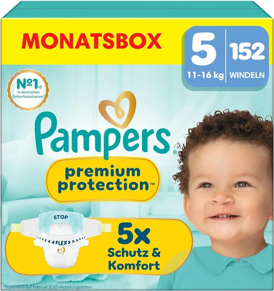 Pampers Baby Nappies Size 5 (11-16 kg) Premium Protection