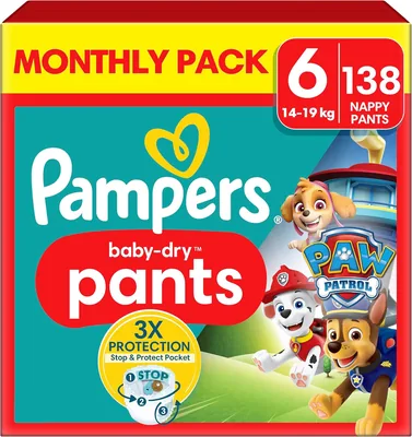 Pampers Paw Patrol Baby-Dry Nappy Pants Size 6