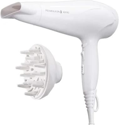 Remington Haartrockner Ion (2200 W, Ion-Pflegering aus Keramik: Sanftes Styling und gleichmäßige Hitzeverteilung, 3 Heizstufen + 2 individuelle Einstellungen)