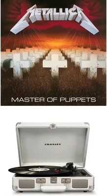 Crosley Cruiser Bluetooth Turntable (White Sands) & Metallica - Master Of Puppets Bundle Best Deal