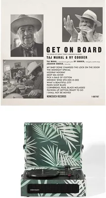 Crosley Voyager Turntable (Botanical Green) + Vinyl Bundle - Best Deal