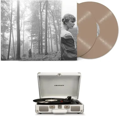 Crosley Cruiser Bluetooth Turntable (White Sands) & Folklore Vinyl Bundle - Best Deal