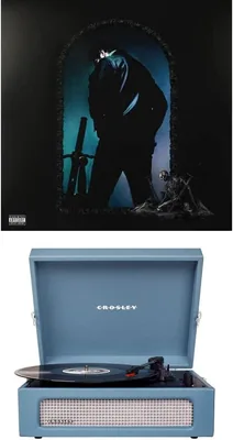 Crosley Voyager Turntable (Washed Blue) + Post Malone Vinyl Bundle - Best Deal