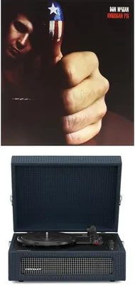 Crosley Voyager Bluetooth Turntable Black + American Pie LP Bundle - Best Deal