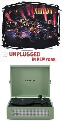 Crosley Voyager Turntable Sage + MTV Nirvana Vinyl Bundle - Best Deal