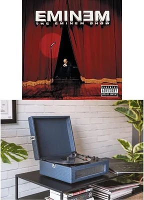 Crosley Voyager Portable Bluetooth Turntable (Navy) + Eminem - THE EMINEM SHOW Bundle Best Deal