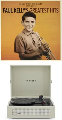 Crosley Voyager Portable Bluetooth Turntable (Dune) & Paul Kelly - Songs From The South