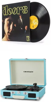 Crosley Cruiser Bluetooth Turntable (Turquoise) & Doors Bundle - Best Deal