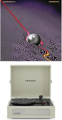 Crosley Voyager Portable Bluetooth Turntable (Dune) + Currents - Best Deal