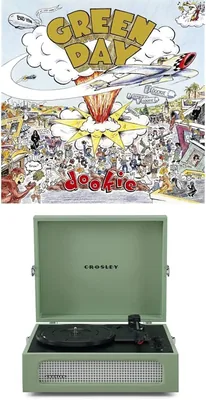 Crosley Voyager Bluetooth Turntable (Sage) & Green Day - Dookie Bundle Best Deal