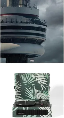 Crosley Voyager Turntable (Botanical Green) & Drake - Views [Bundle] Best Deal