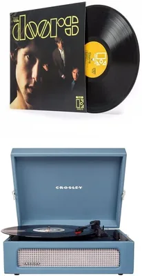 Crosley Voyager Turntable (Washed Blue) & Doors [Bundle] Best Deal