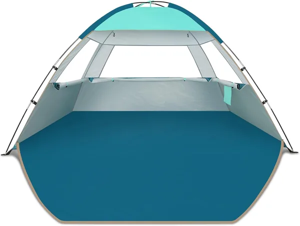 COMMOUDS 3-4 Person Beach Tent med UPF 50+ Solskydd, Portabel Solskermur, Lätt att installera, för Evenemang