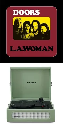 Crosley Voyager Bluetooth Turntable (Sage) + The Doors - L.A. Woman