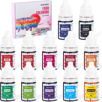 Colorant alimentaire liquide - 12 couleurs concentrées pour pâtisserie, boisson, macarons, fondant, décoration gâteau