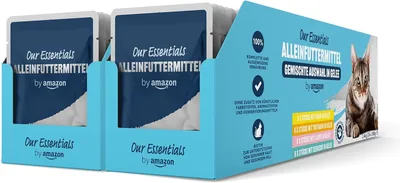 Amazon - Komplettes Futter für Erwachsene Katzen - Gemischte Auswahl in Gelée, 4,8 kg, 100 g (Packung mit 48)