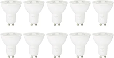 Amazon Basics GU10 LED Spot 3W (Igual a 35W), Blanco Calor, No Dimmable, Paq. 10