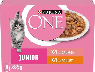 Purina One Chatons Poulet et Saumon en Sauce - 8 x 85g (29% de réduction)