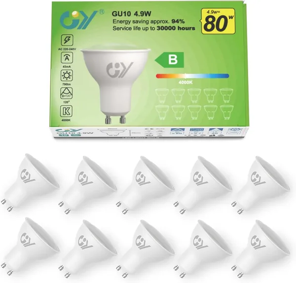 GY 4.9W GU10 LED Bulb 4000K Neutral White 790LM
