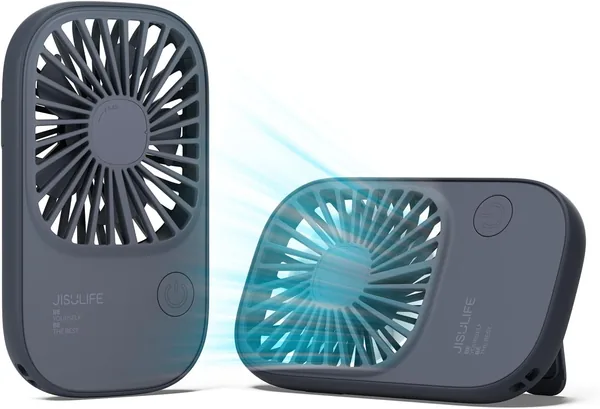 JISULIFE Tragbarer Ventilator, Mini-Ventilator, Ladeventilator mit 3 Geschwindigkeiten für Mädchen, Frauen, Männer und Kinder