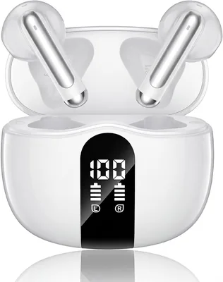Bluetooth 5.4 Earbuds - Bass Stereo Headphones w/ 4 ENC Mic