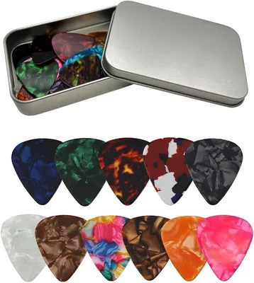 24 Picks à Guitare Acoustique, Adapté Ukulele, Acoustic, Électrique, Basse, Celluloid (0.46/0.71/0.96) - Meilleure Offre