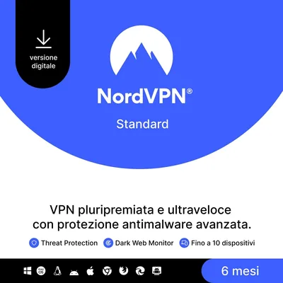 NordVPN Standard: 10 Dispositivi, 6 Mesi - Cybersecurity a Prezzo Scontato
