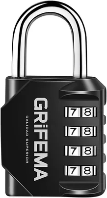 GRIFEMA Kombinationsschloss, 4-stelliges Zahlenschloss, wetterfest, eisbeständig, mit Kombinationscode, Zinklegierung, robust, sicher, L