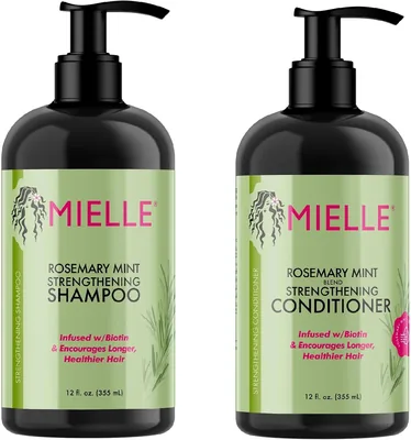 Mielle Rosemary Mint Biotin Shampoo & Conditioner Set - Longer Hair, Stronger Roots - SGD 34.93