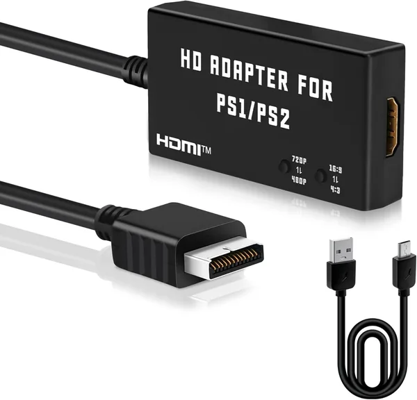 Adaptateur HDMI Mcbazel PS1/PS2 - Adaptateur HDTV Multifonction pour PS1/PS2/PS One - Meilleure Affaire