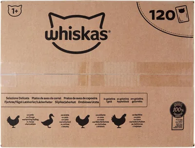 Whiskas Adult Poultry Wet Cat Food 120 x 85g Bulk Best Deal