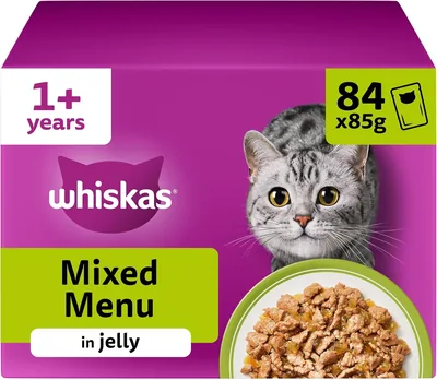 Whiskas 1 Adult Mixed Jelly Wet Food Megapack (84 x 85g)