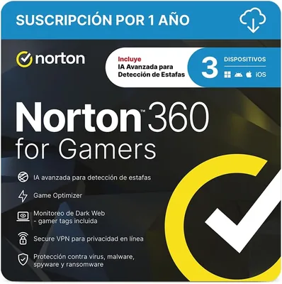 Norton 360 Gamers - Antivirus para 3 Dispositivos [Windows, macOS, Android, iOS] | Mejor Precio en América Latina y Caribe