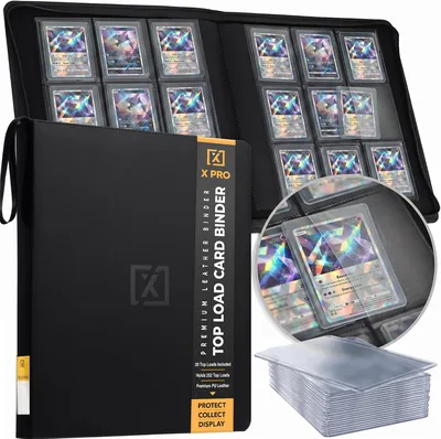 X PRO TopLoader Binder - 200+ Capacity, Trading Card Album, Long Term Storage